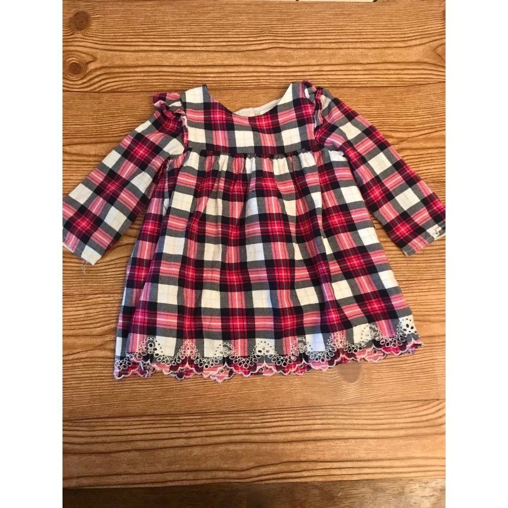Baby gap toddlers flannel dress with lace